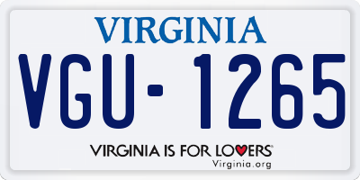 VA license plate VGU1265