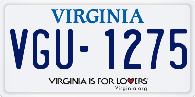VA license plate VGU1275