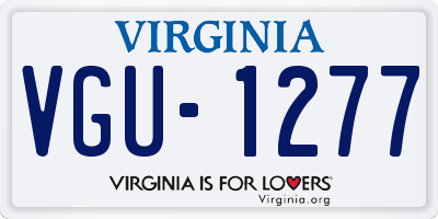 VA license plate VGU1277
