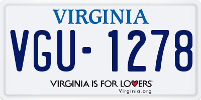VA license plate VGU1278