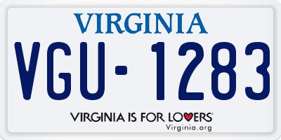 VA license plate VGU1283