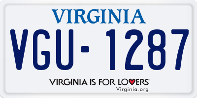 VA license plate VGU1287