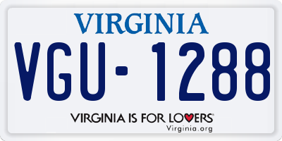 VA license plate VGU1288