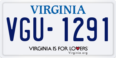 VA license plate VGU1291