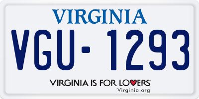 VA license plate VGU1293
