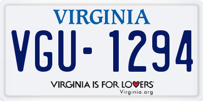 VA license plate VGU1294