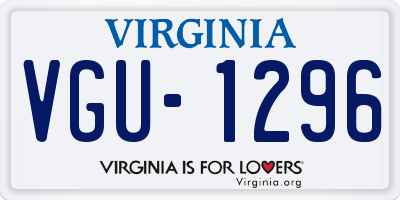 VA license plate VGU1296