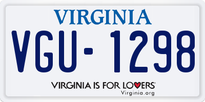 VA license plate VGU1298