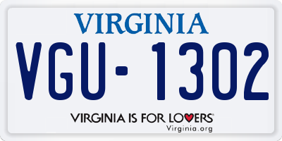 VA license plate VGU1302