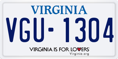 VA license plate VGU1304