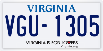 VA license plate VGU1305