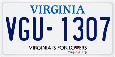 VA license plate VGU1307