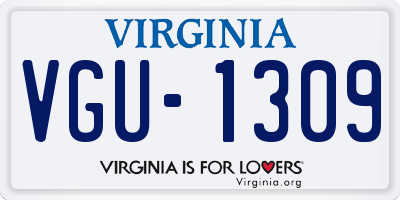 VA license plate VGU1309