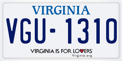 VA license plate VGU1310