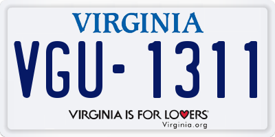 VA license plate VGU1311