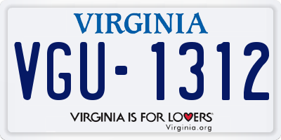 VA license plate VGU1312