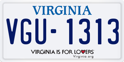 VA license plate VGU1313