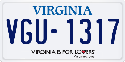 VA license plate VGU1317