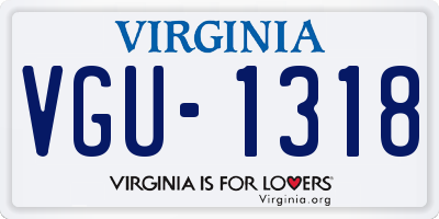 VA license plate VGU1318
