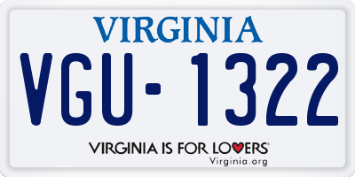 VA license plate VGU1322