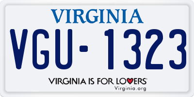 VA license plate VGU1323