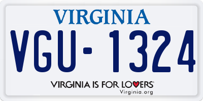 VA license plate VGU1324