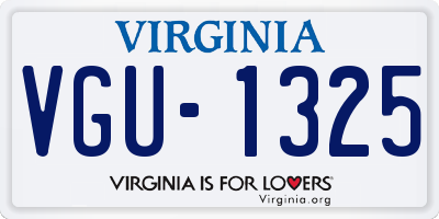 VA license plate VGU1325