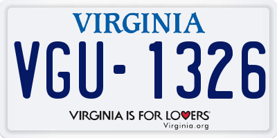 VA license plate VGU1326