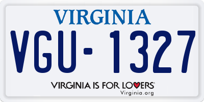 VA license plate VGU1327