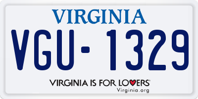 VA license plate VGU1329