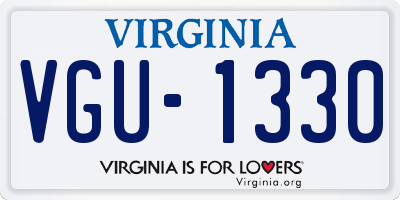 VA license plate VGU1330