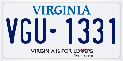 VA license plate VGU1331