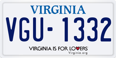 VA license plate VGU1332