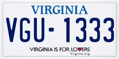 VA license plate VGU1333