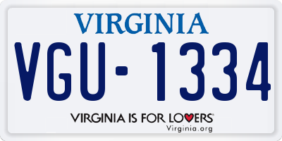 VA license plate VGU1334