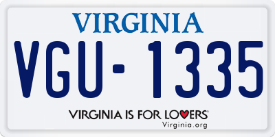 VA license plate VGU1335