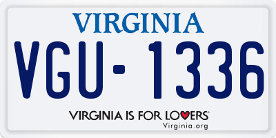 VA license plate VGU1336
