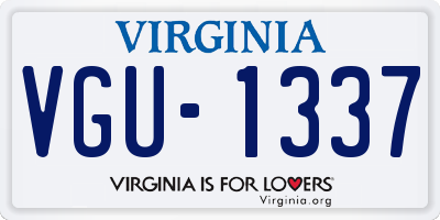 VA license plate VGU1337