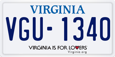 VA license plate VGU1340