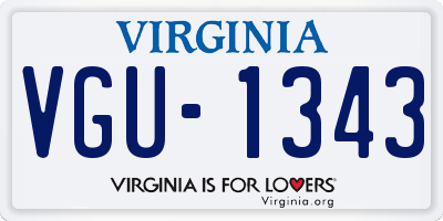VA license plate VGU1343