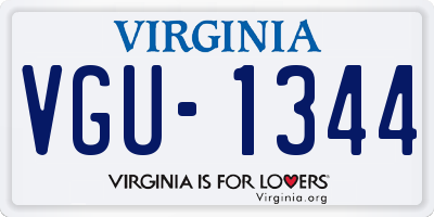 VA license plate VGU1344