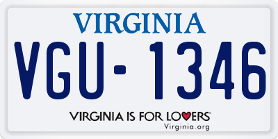 VA license plate VGU1346