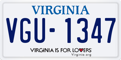 VA license plate VGU1347
