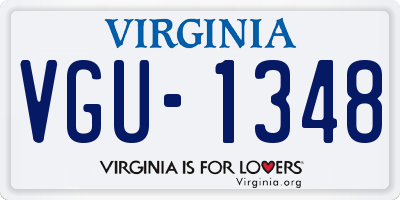 VA license plate VGU1348