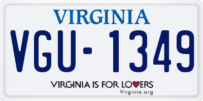 VA license plate VGU1349