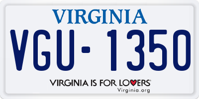 VA license plate VGU1350