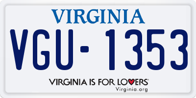 VA license plate VGU1353