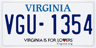 VA license plate VGU1354
