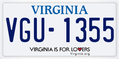 VA license plate VGU1355