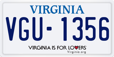 VA license plate VGU1356